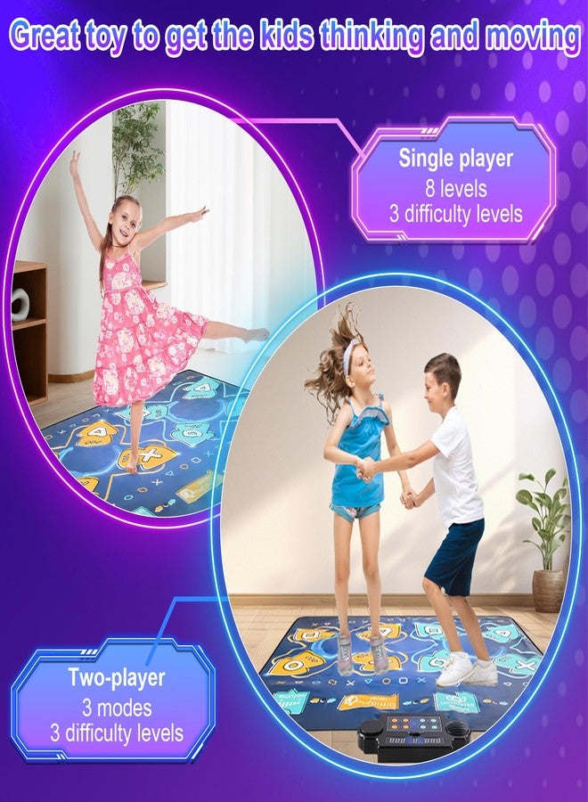 Zitranse 2Player Dance Mat for kids, Electronic Double Dance Mixer Rhythm Step Play Mat,Dance pad Game Toys Music for Girls Boys,Christmas/Festival/Birthday Gifts for Kids,Age 3 4 5 6 7 8 9 10 11 12+ Year Old - Image 2